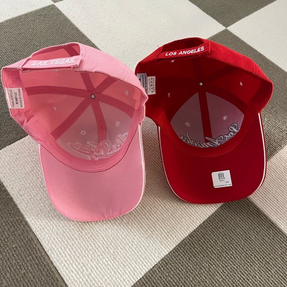 Pink and Red Women Baseball Hats Set - Picture 2 of 2